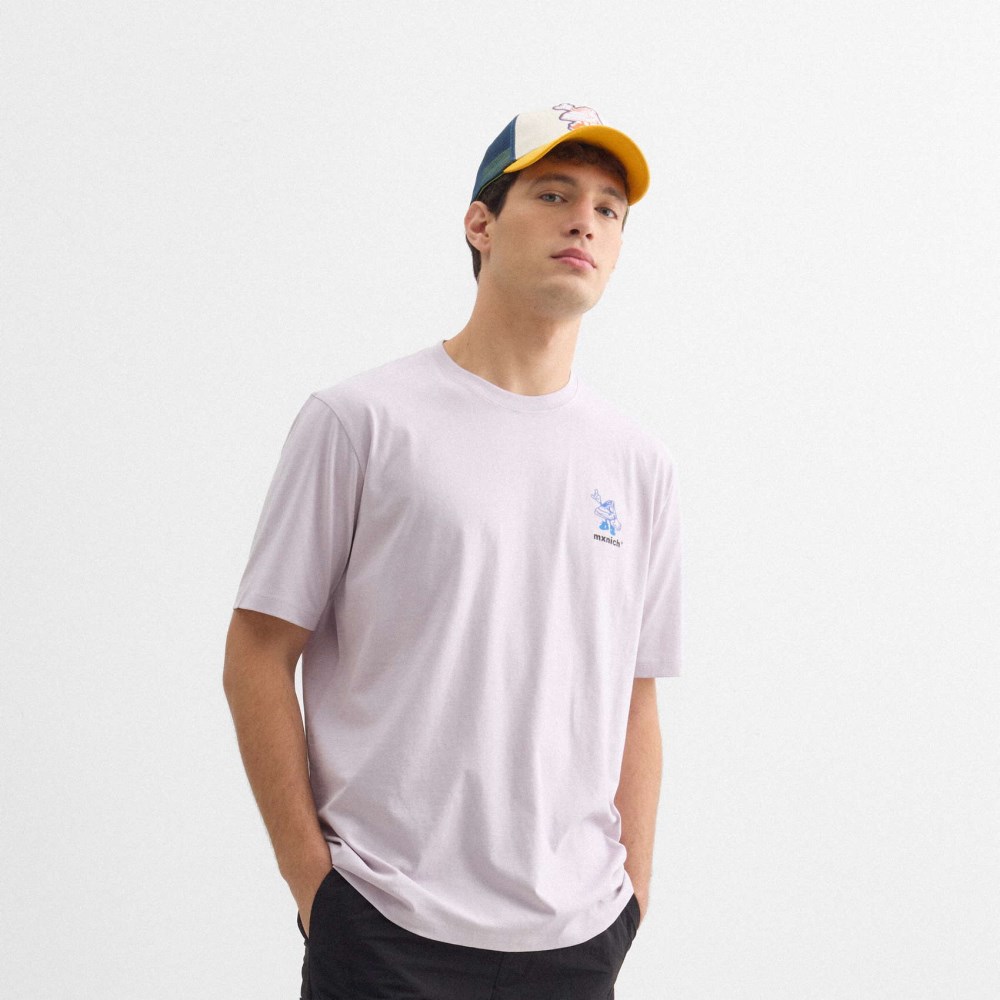 Camiseta oversize MUNICH streetwear de algodón orgánico lila - VIOLETA