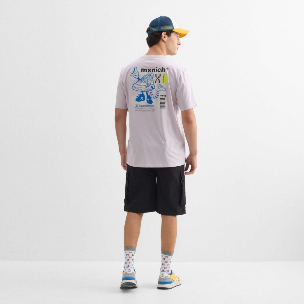 Camiseta oversize MUNICH streetwear de algodón orgánico lila - VIOLETA