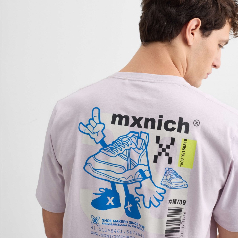 Camiseta oversize MUNICH streetwear de algodón orgánico lila - VIOLETA