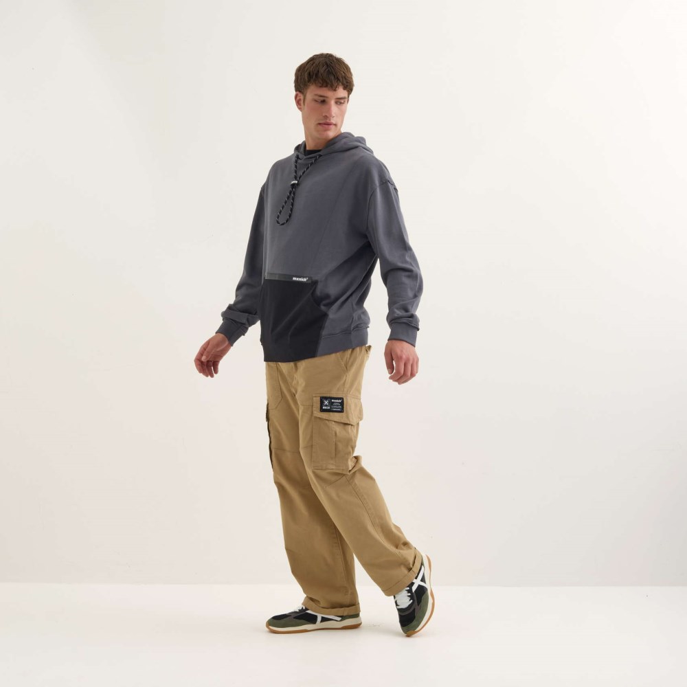 Sudadera MUNICH Space streetwear hombre de algodón antracita - GRIS