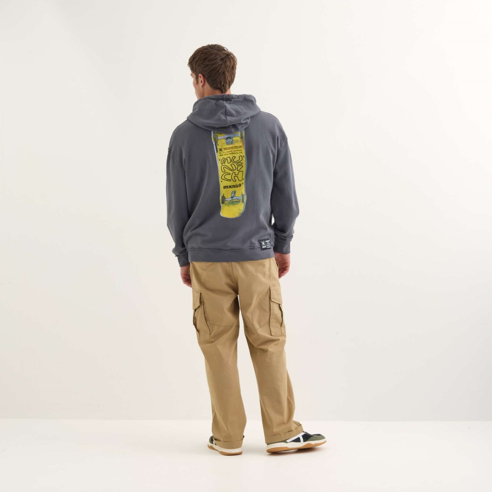 Sudadera MUNICH Space streetwear hombre de algodón antracita - GRIS