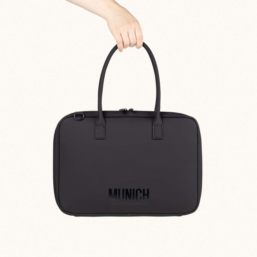 ESSENCE RECYCLED FW25 SHOPPER C/BLACK - NEGRO