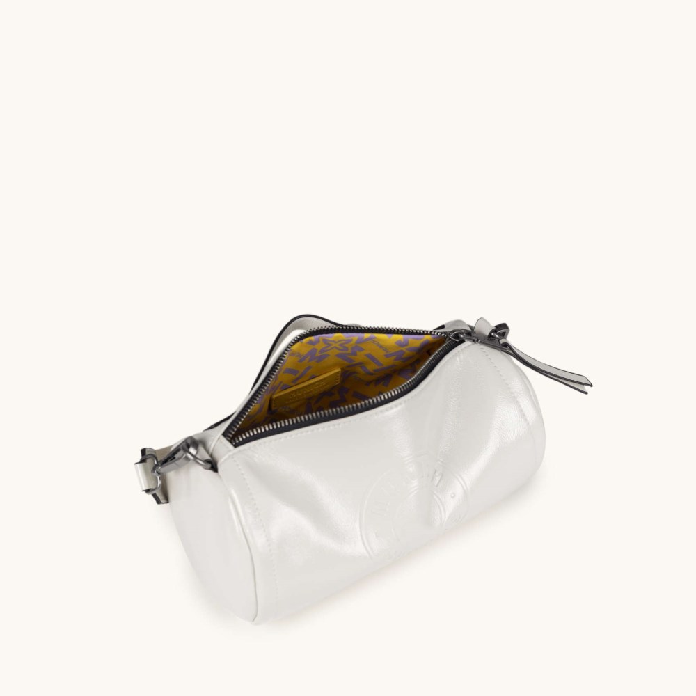 MH FW25 CROSSBODY BARREL C/WHITE - BLANCO