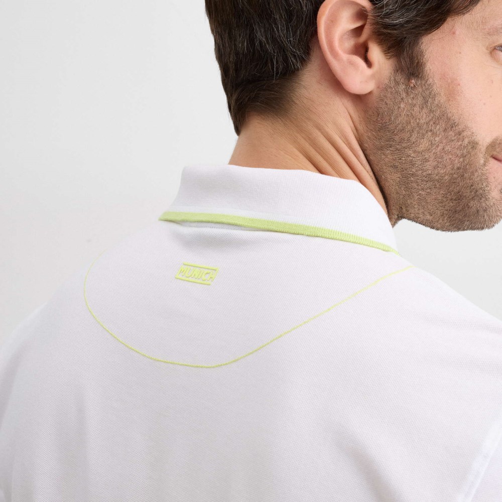 Polo MUNICH slam lifestyle de algodón blanco - BLANCO