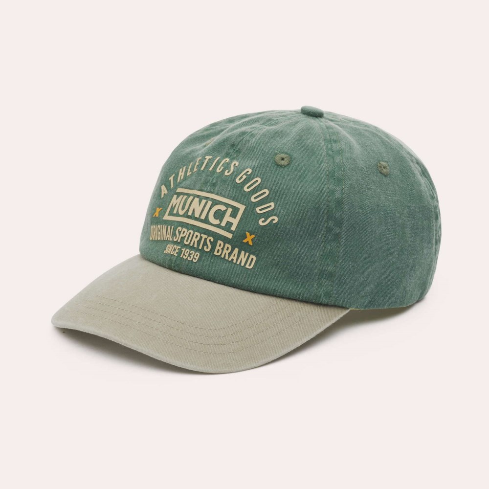 Gorra MUNICH athletics lifestyle de algodón caqui - VERDE