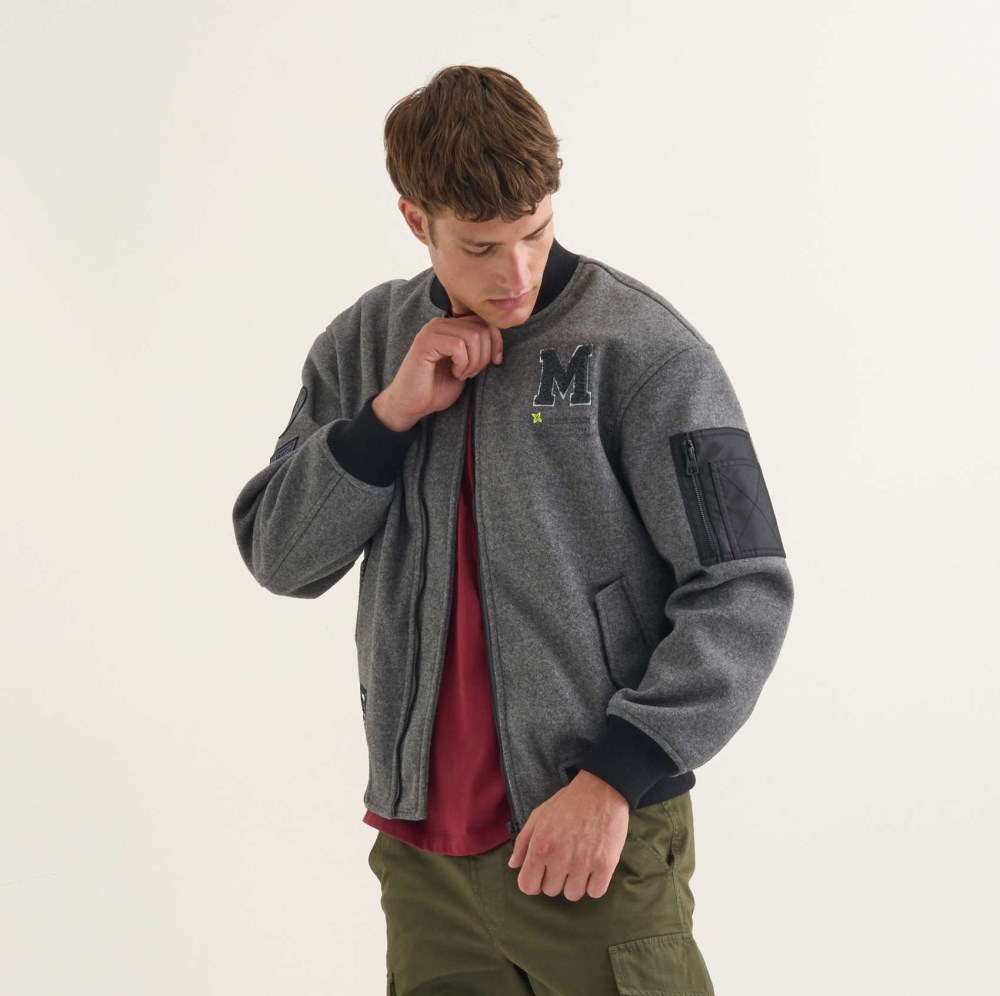 Chaqueta MUNICH Blast streetwear hombre de poliéster plateado - PLATEADO