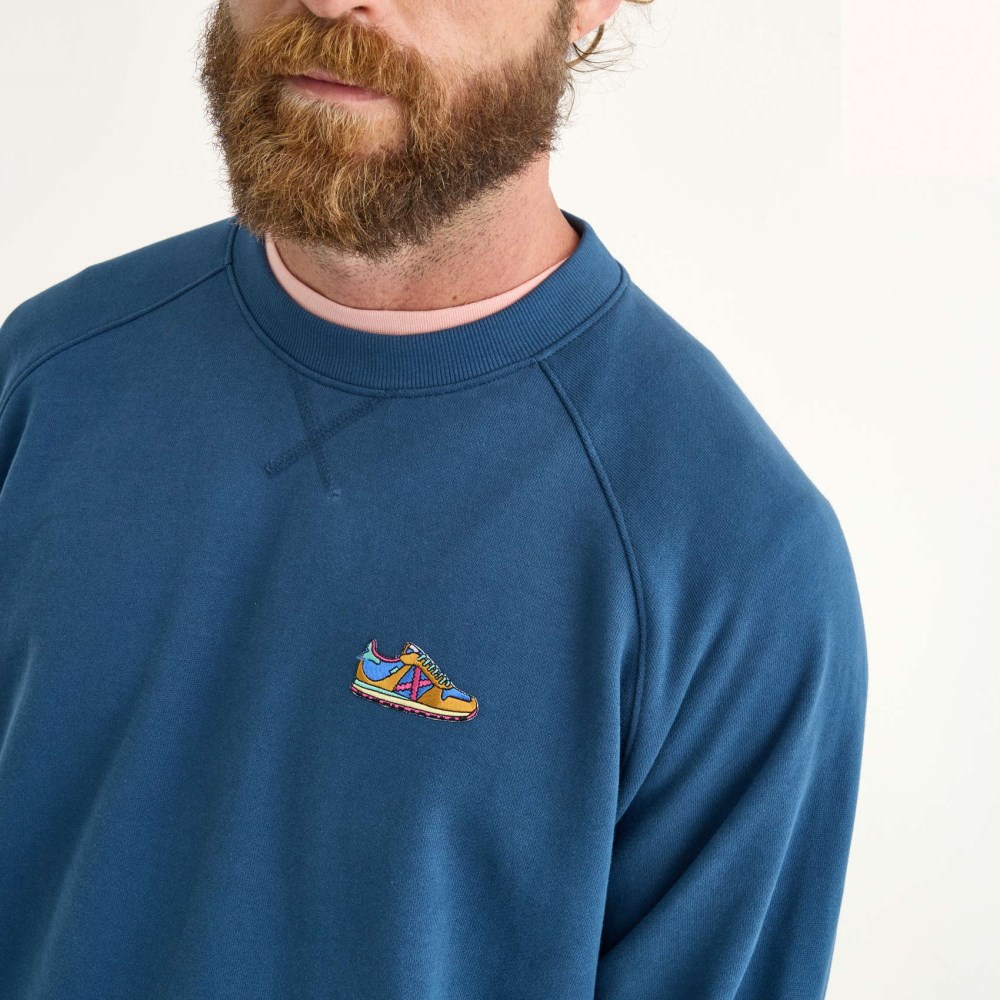 Sudadera MUNICH Eighties lifestyle hombre de algodón orgánico navy - AZUL