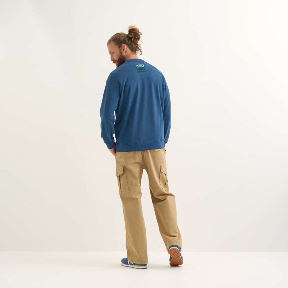 Sudadera MUNICH Eighties lifestyle hombre de algodón orgánico navy - AZUL