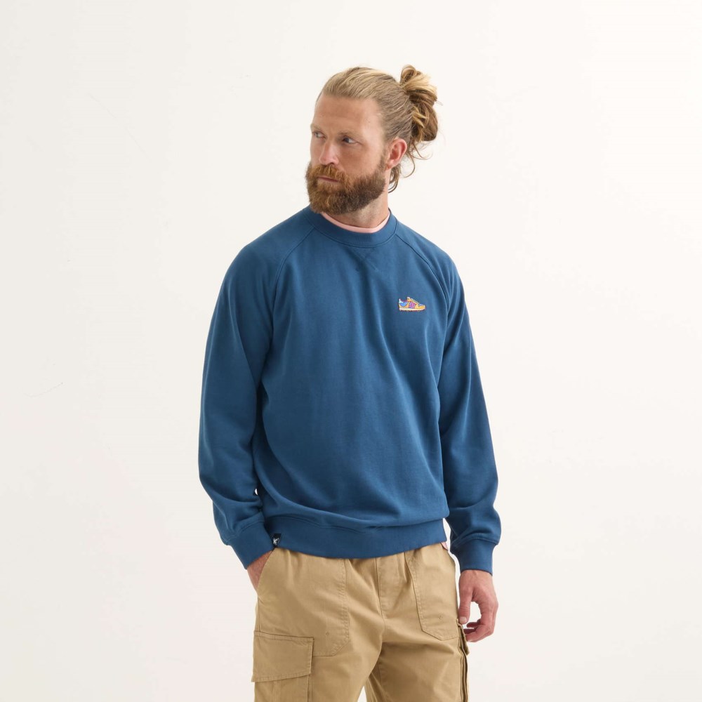 Sudadera MUNICH Eighties lifestyle hombre de algodón orgánico navy - AZUL