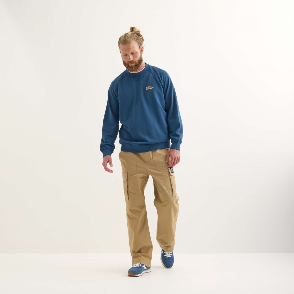 Sudadera MUNICH Eighties lifestyle hombre de algodón orgánico navy - AZUL