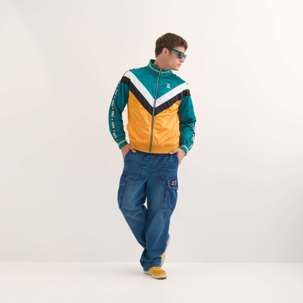 Chaqueta MUNICH Scudetto streetwear hombre de poliéster multicolor - NARANJA