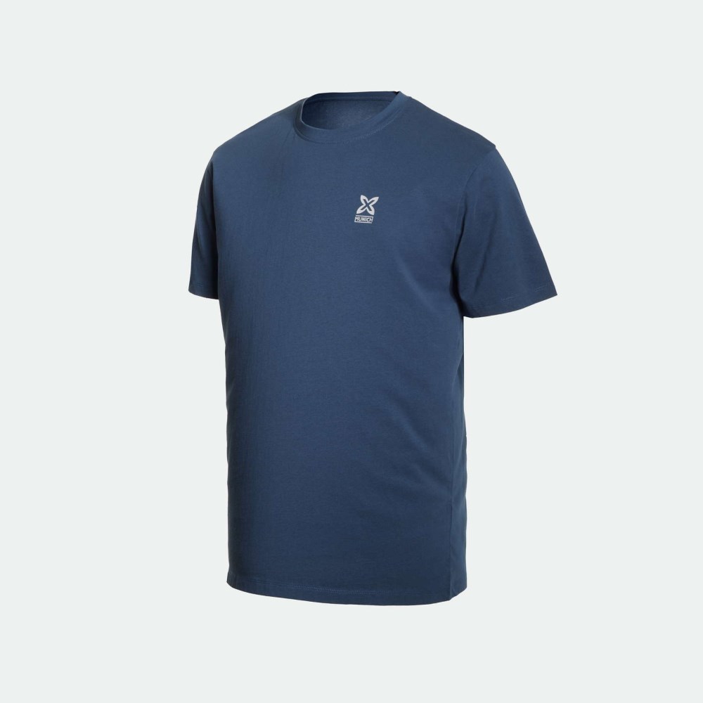 Camiseta MUNICH de algodón azul marino - AZUL