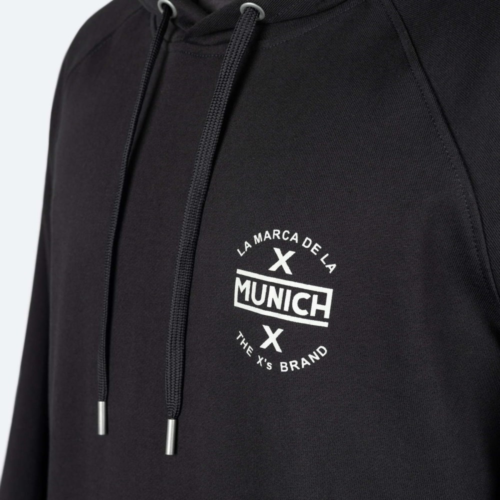 Sudadera con capucha MUNICH Classic de algodón negro - NEGRO