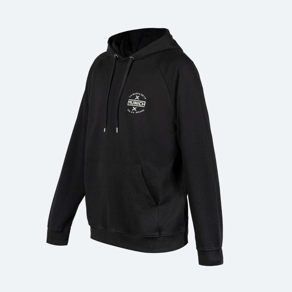 Sudadera con capucha MUNICH Classic de algodón negro - NEGRO