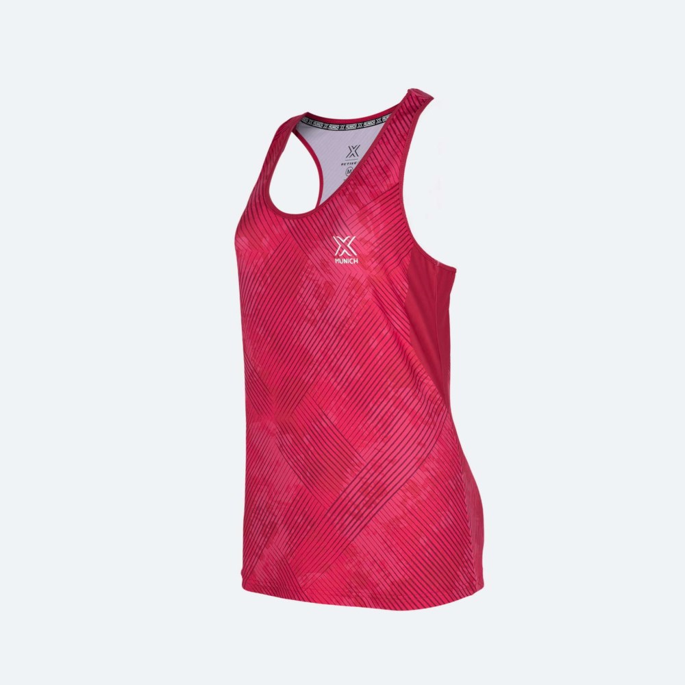 Camiseta sin mangas MUNICH Top Club de poliéster-elastano rosa - ROSA