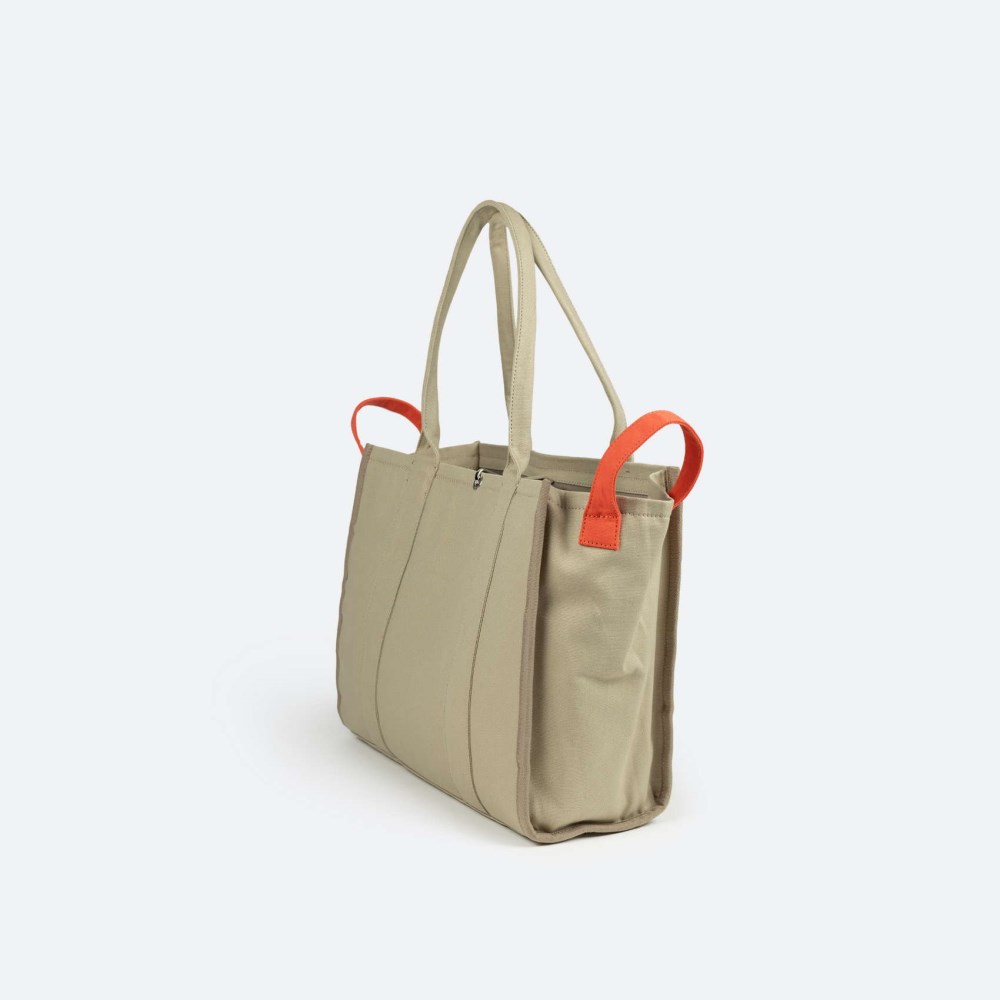 CALA SHOPPER C/TAUPE + ORANGE - CAMEL