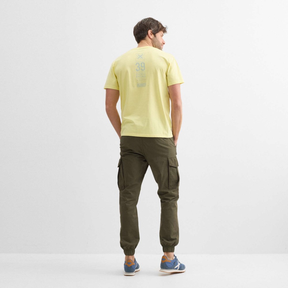 Camiseta regular MUNICH lifestyle de algodón orgánico amarilla - AMARILLO