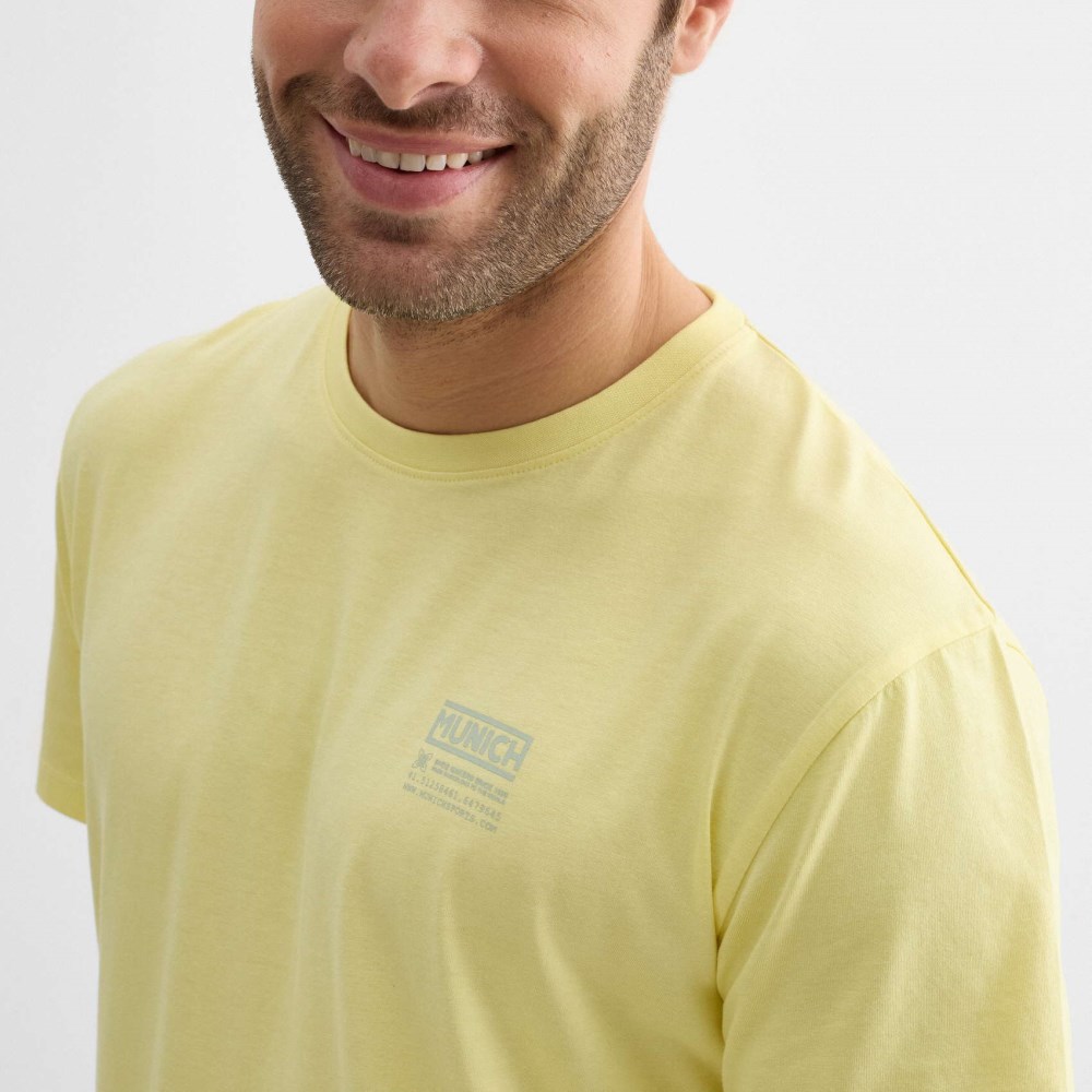 Camiseta regular MUNICH lifestyle de algodón orgánico amarilla - AMARILLO