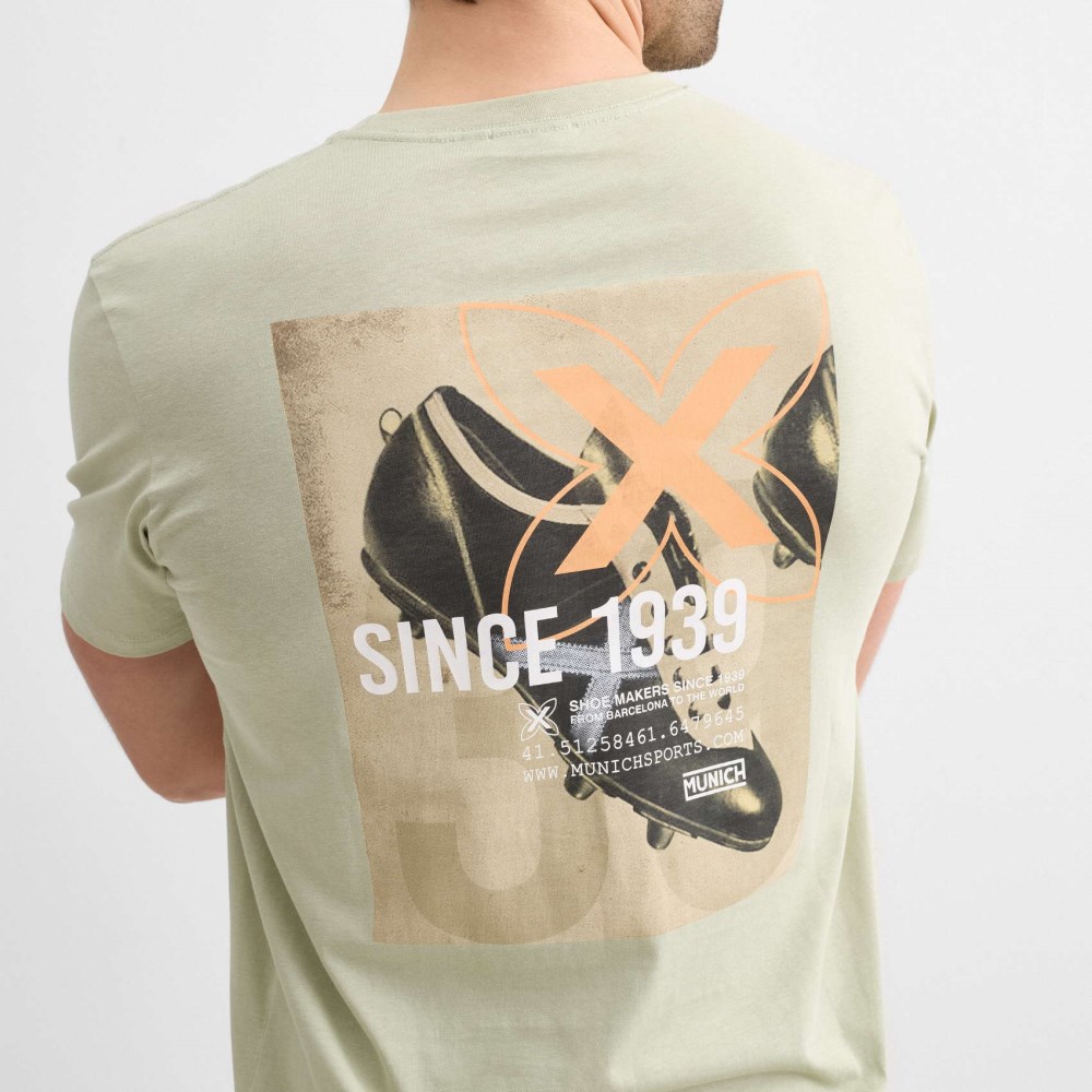 Camiseta regular MUNICH lifestyle de algodón orgánico verde - VERDE