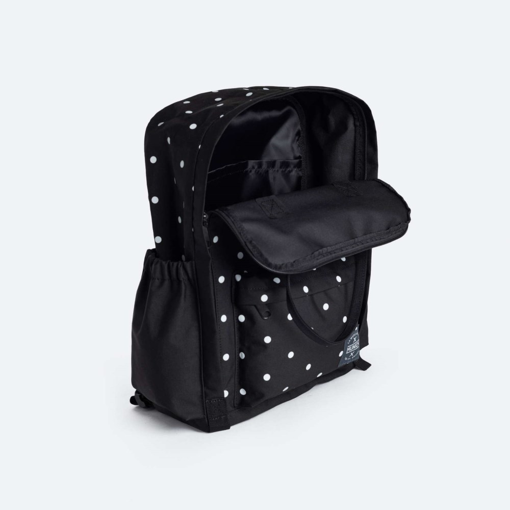 BACKPACK COUR BACKPACK COUR LARGE BLACK WHITE DOTS - NEGRO