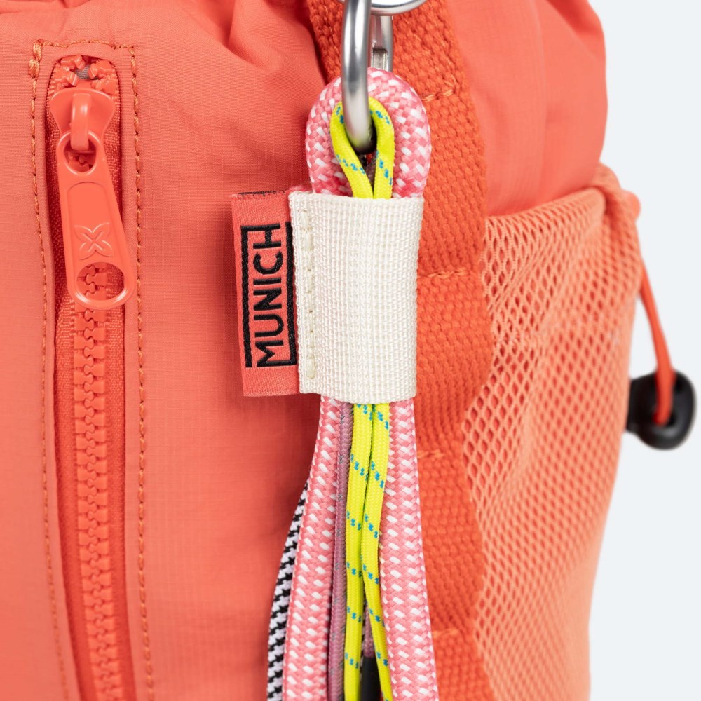 DEEP RECYCLED DRAWSTRING BACKPACK C/CORAL - NARANJA