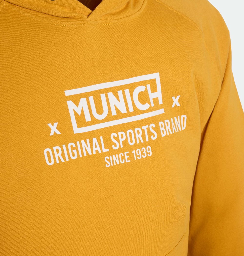Sudadera MUNICH leyenda de algodón mostaza - AMARILLO